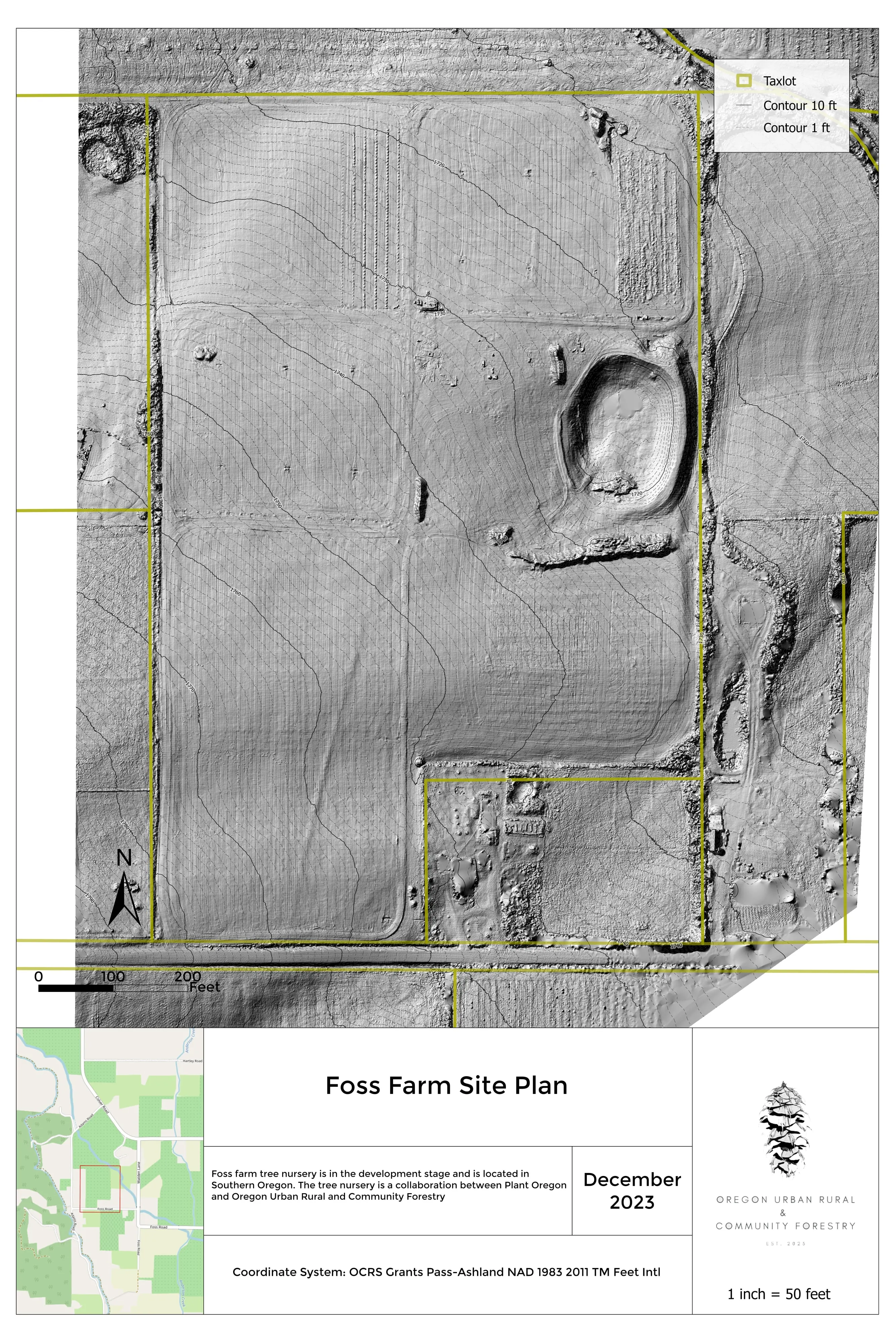 Site plan sheet on the shaded elevation model.